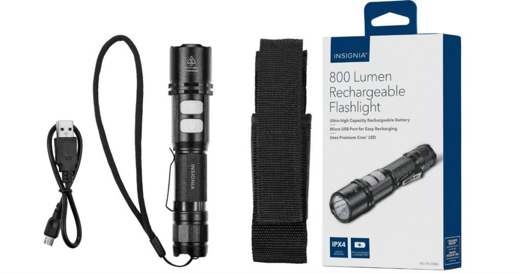 Linterna Insignia LED recargable de 800 lúmenes