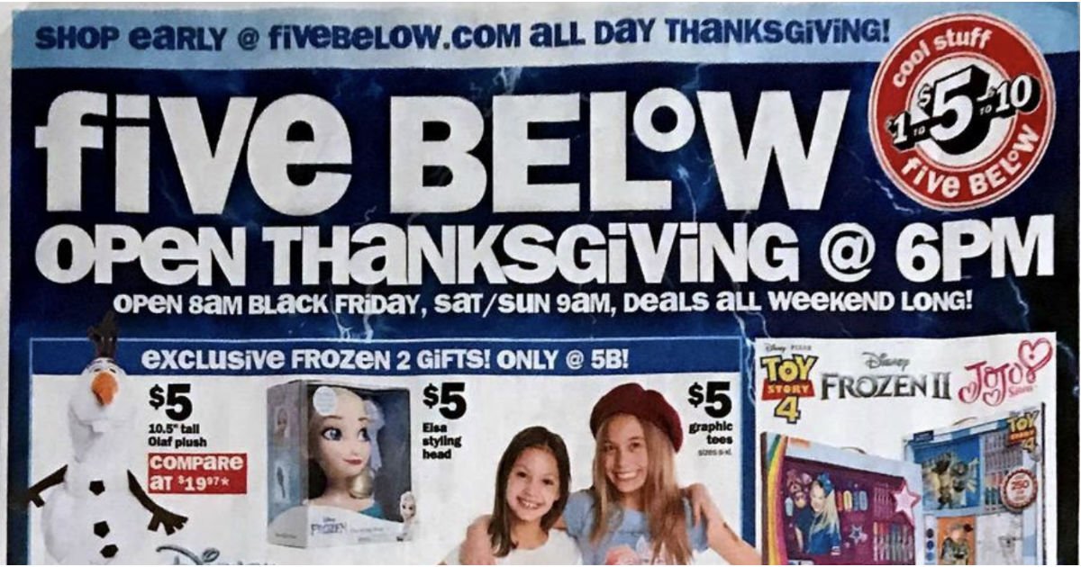 Shopper de Five Below Black Friday 2019