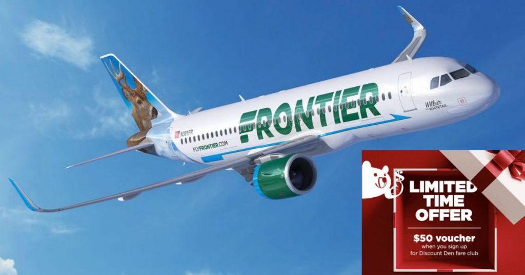 Recibe un Voucher de $50 Cuando te Unes al Club de Tarifas Discount Den de Frontier