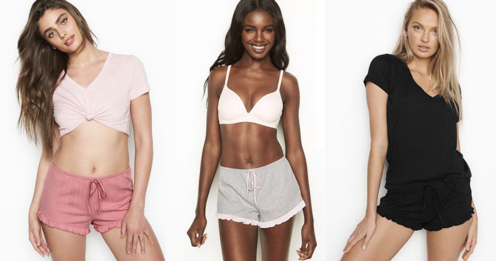 Ribbed Ruffle Sleep Short