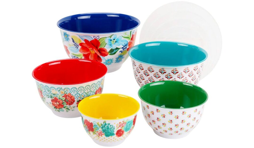 The Pioneer Woman Melamine Mixing Bowl Set de 10 Piezas SOLO $14 en Walmart (Reg $30)