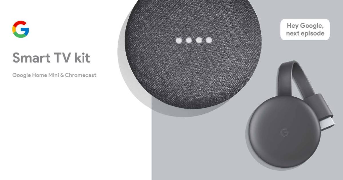 Google Smart TV Kit: Google Home Mini & Chromecast a solo $54 en Walmart.com
