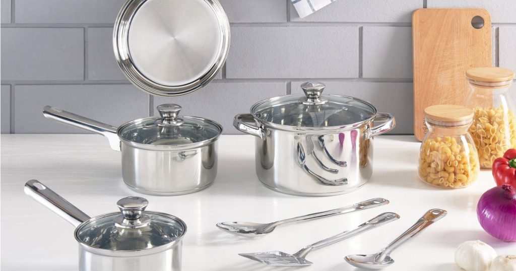 Set de Cocina Mainstays Stainless Steel 10-Piezas