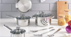 Set de Cocina Mainstays Stainless Steel 10-Piezas