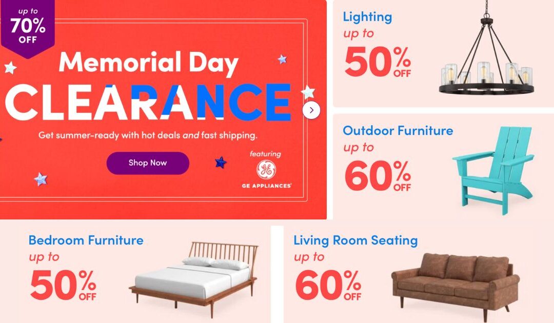 Venta de Liquidación de Memorial Day en Wayfair