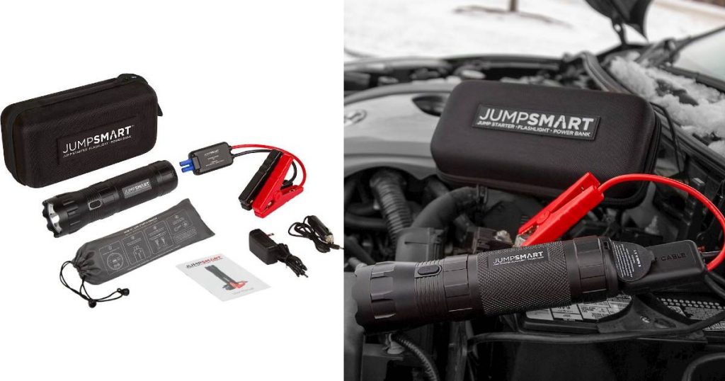 Jump Starter Portátil con Linterna y Cargador