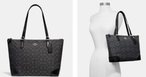 Coach Zip Top Tote In Signature Jacquard
