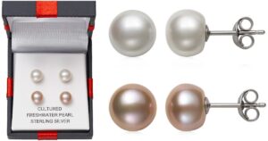 Dos Pares de Pantallas Cultured Freshwater Pearl en JCPenney