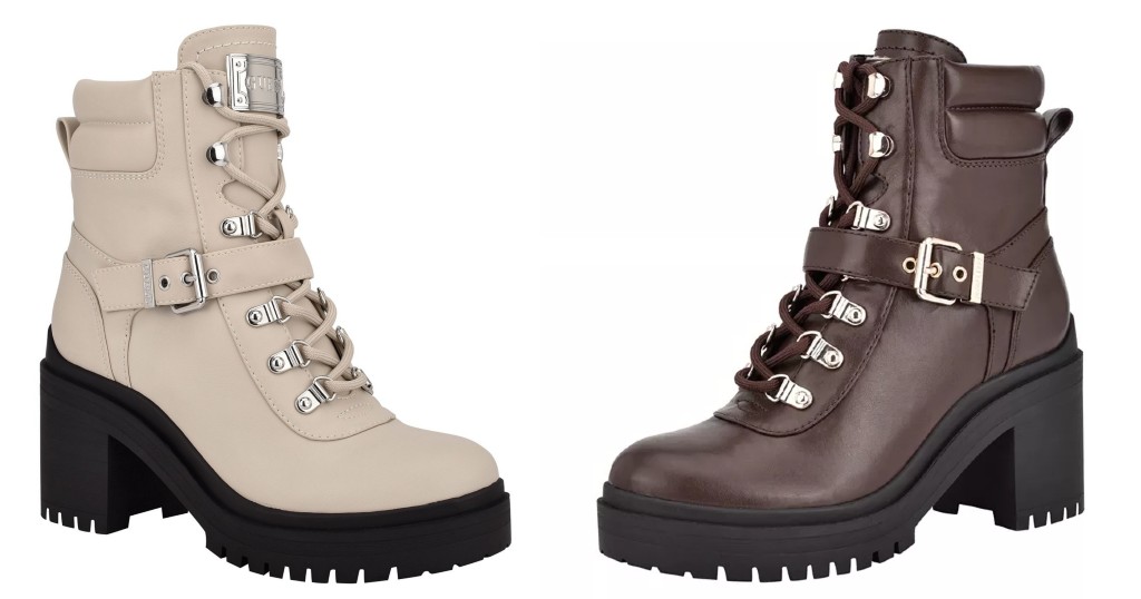 Botas de Combate Guess Canaly Lug Sole Block Heel