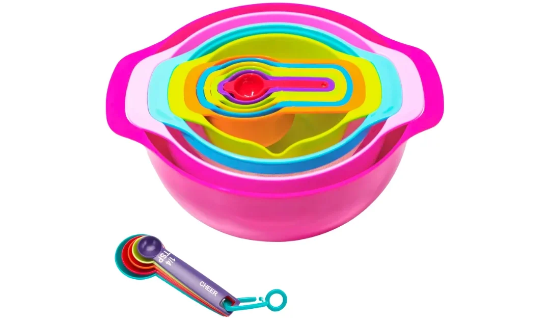 Set Cheer Collection de 15 Piezas Nested Plastic Mixing Bowls SOLO $29.99 (Reg. $60)