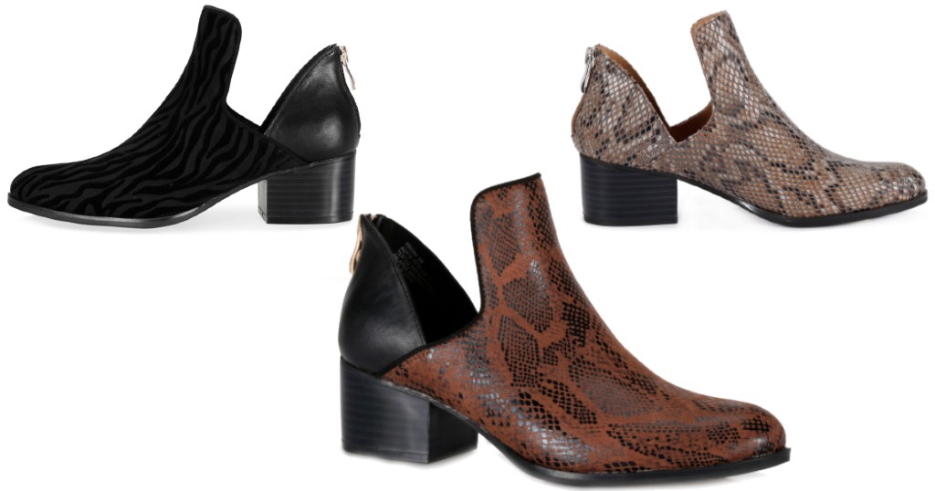 Andrew Geller Womens Friona Block Heel Booties