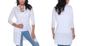 Blazer Belldini Grommet Placket Knit