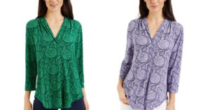 Blusa Charter Club Paisley Surplice
