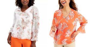 Blusa JM Collection Printed Necklace Top