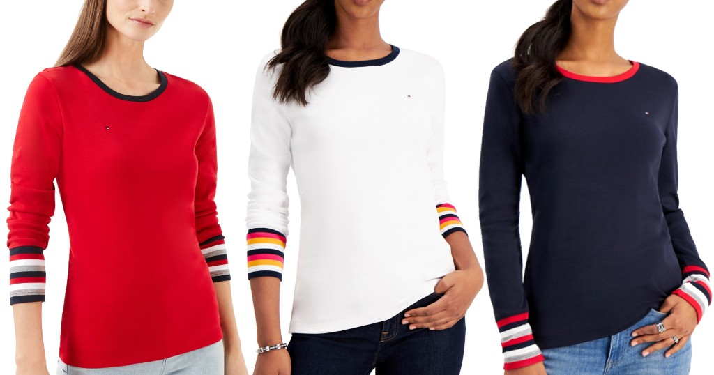 Blusa Tommy Hilfiger Cotton Striped Cuff