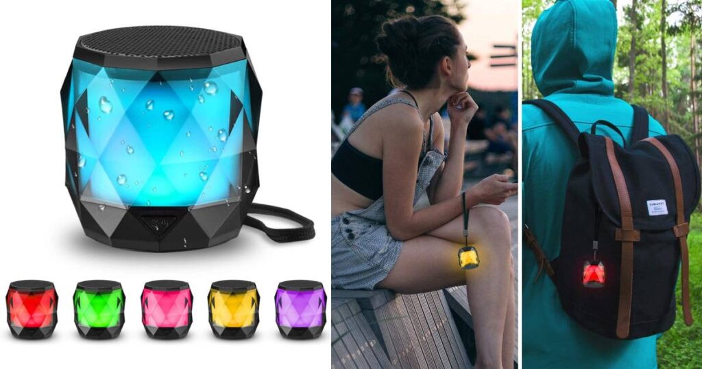 Bocina Inalámbrica Bluetooth con Luz LED