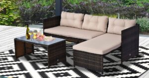 Set de Patio de 3-Piezas en Rattan