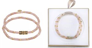 Set de Pulseras 18k Gold MOM Rose Beaded