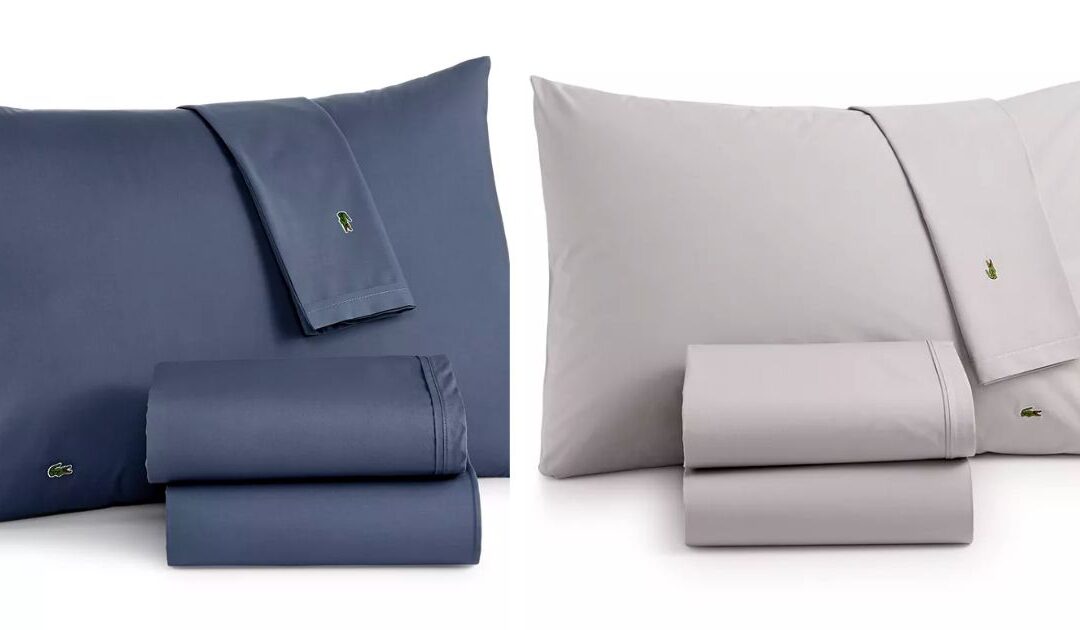 Set de Sábanas Lacoste Printed Cotton Percale a solo $33.99 (Reg. $68) en Macy’s