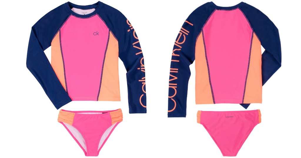 2 Piece Rashguard Set Calvin Klein Para Niñas
