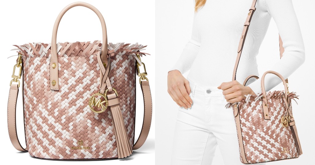 Cartera MK Marley Medium Leather Bucket Messenger