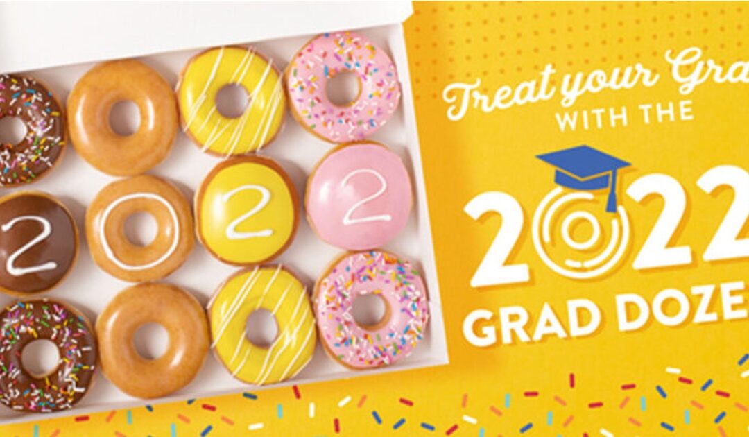 Docena Donas de de Krispy Kreme GRATIS para Graduandos –  5/25 Solamente