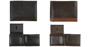 Perry Ellis Mens Colorblocked Leather Passcase Wallet