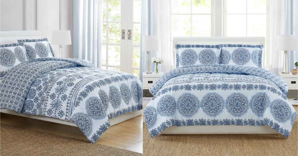 Set de Comforter Pem America Blue Medallion