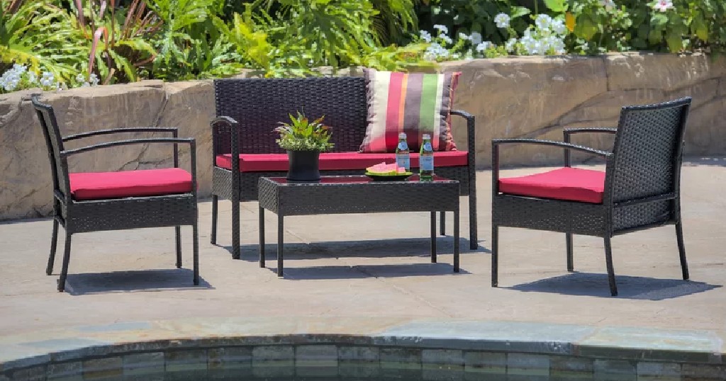 Set de Patio Andover Mills Roxana 4 Pc en Ratan