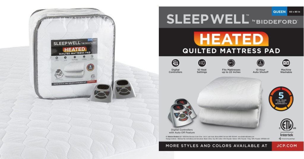 Twin Quilted Heated Mattress Pad sleep Well Biddeford