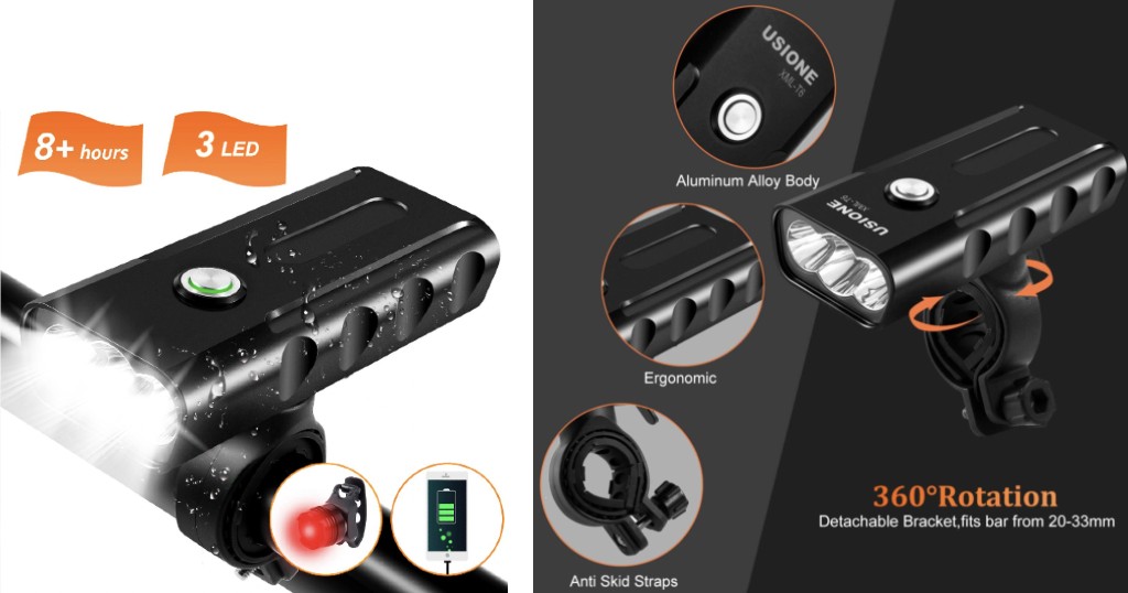 Luz LED de 1000LM Recargable Para Bicicleta