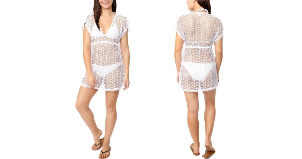 Miken Ruched-Sleeve Cover-Up Dress en Macy's