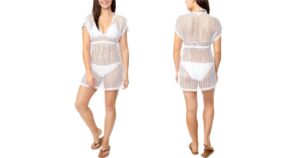Miken Ruched-Sleeve Cover-Up Dress en Macy's