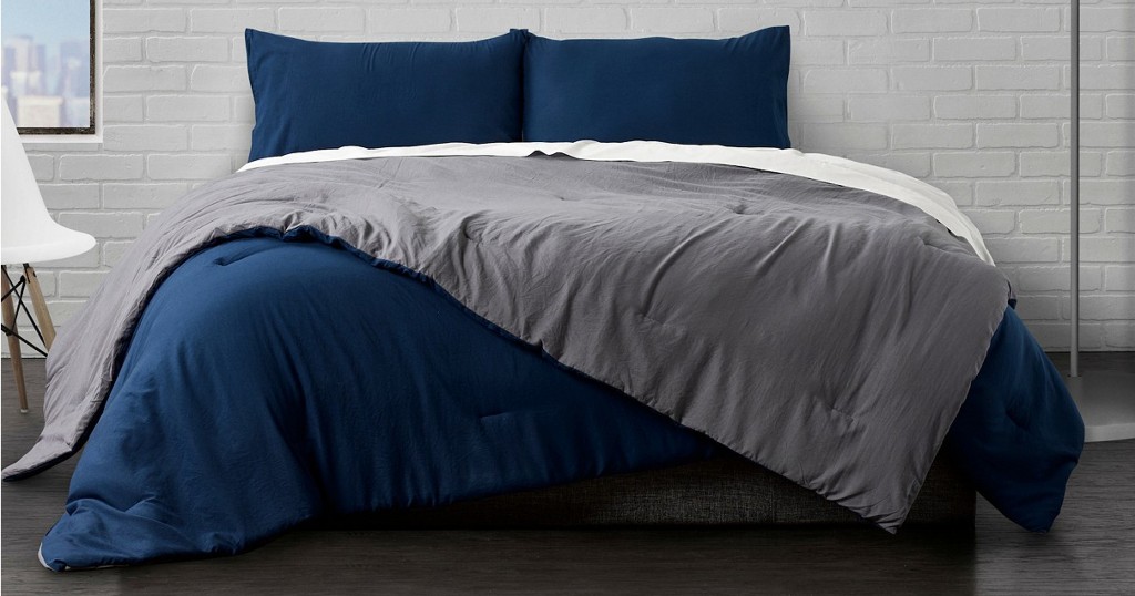 Set de Comforter Ella Jayne Reversible Brushed Microfiber Plush Down-Alternative