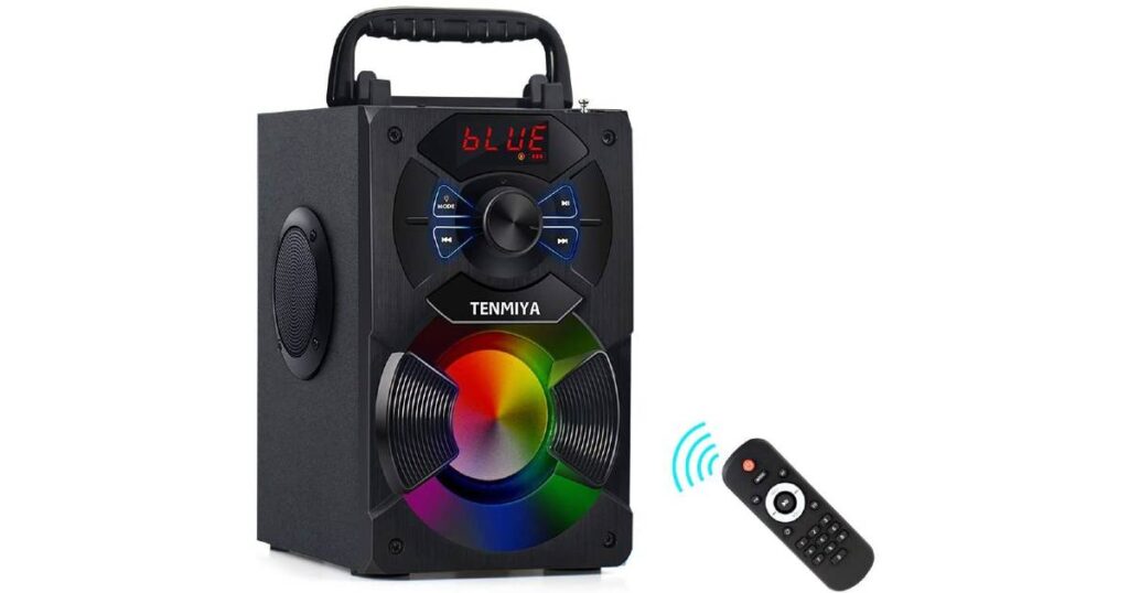 Bocina Portátil Bluetooth con Subwoofer y Luces LED
