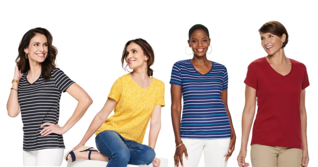 Camisas Croft & Barrow Essential V-Neck Tee
