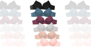 Teal-Burgundy-Push-Up-Bra-de-6-Piezas