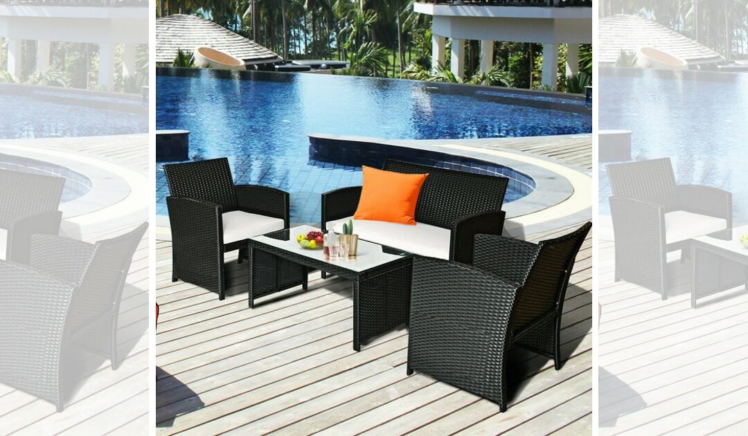 Costway 4-Piezas Wicker Patio Set SOLO $245.99 (Reg $470)
