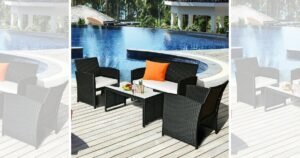 Costway Wicker Patio Set 4-piezas