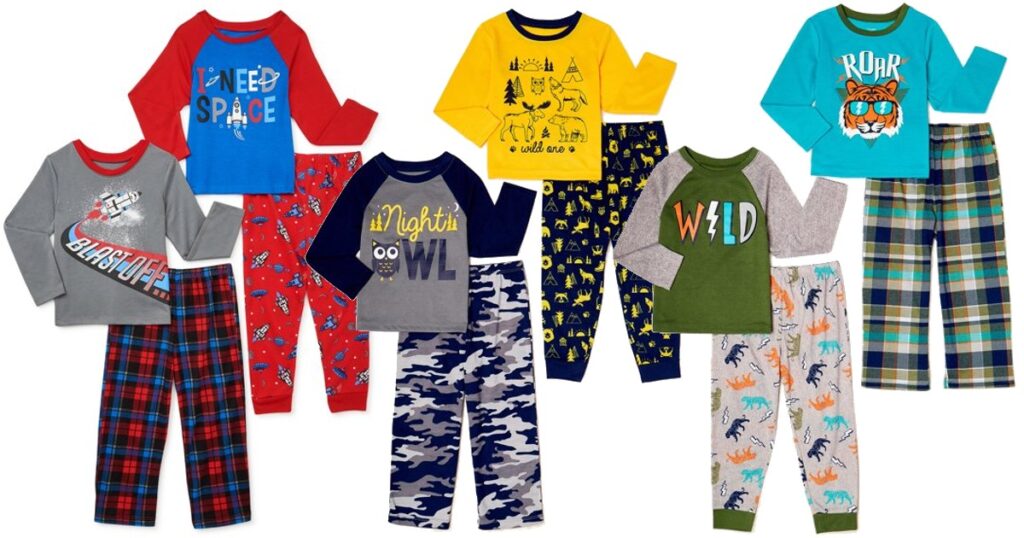 Set-de-Pijamas-para-Niños-y-Bebés-de-4-Piezas