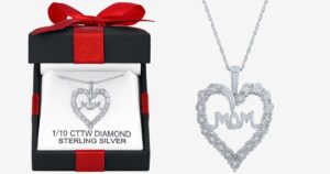 Collar MOM con colgante de corazón en plata