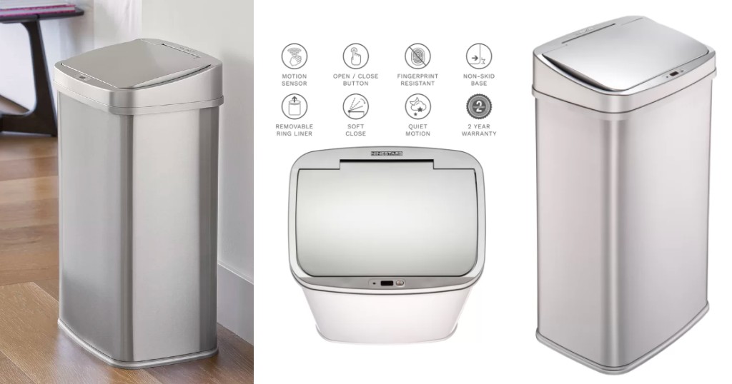 Zafacón-Nine-Stars-Stainless-Steel-13.2-Gallon-Motion-Sensor