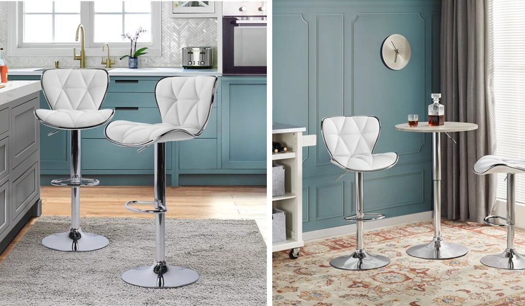 Adjustable Leather Swivel Bar Stool 2-Piezas a solo $119 (Reg $171)