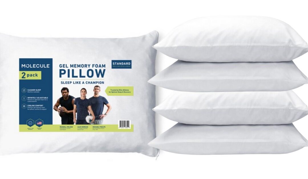 Almohadas Molecule Gel Memory Foam 2-Pack a solo $15 (Reg $60)