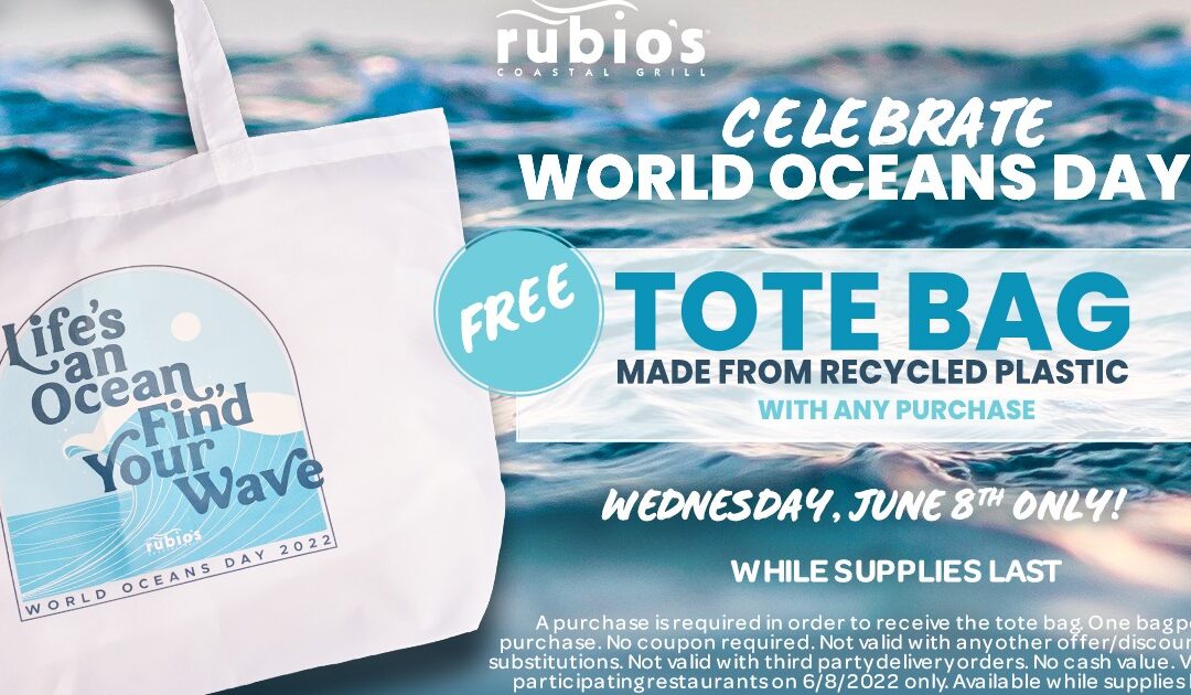 Bolso GRATIS en Restaurantes Rubio’s Seleccionados el 6/8 con una Compra
