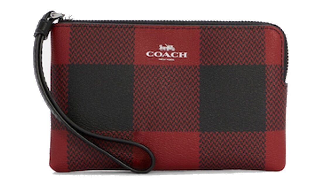 Coach Buffalo Plaid Print Wristlet SOLO $23.40 (Reg $78)