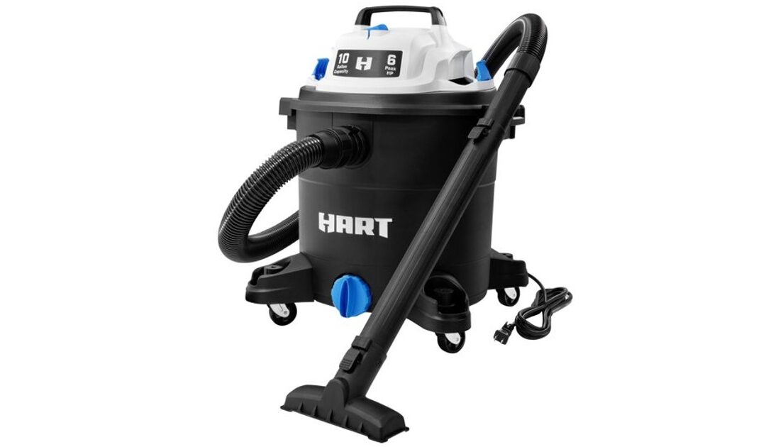HART 10-Gallon 6-Peak HP Poly Wet/Dry Vacuum SOLO $39 (Reg $90)