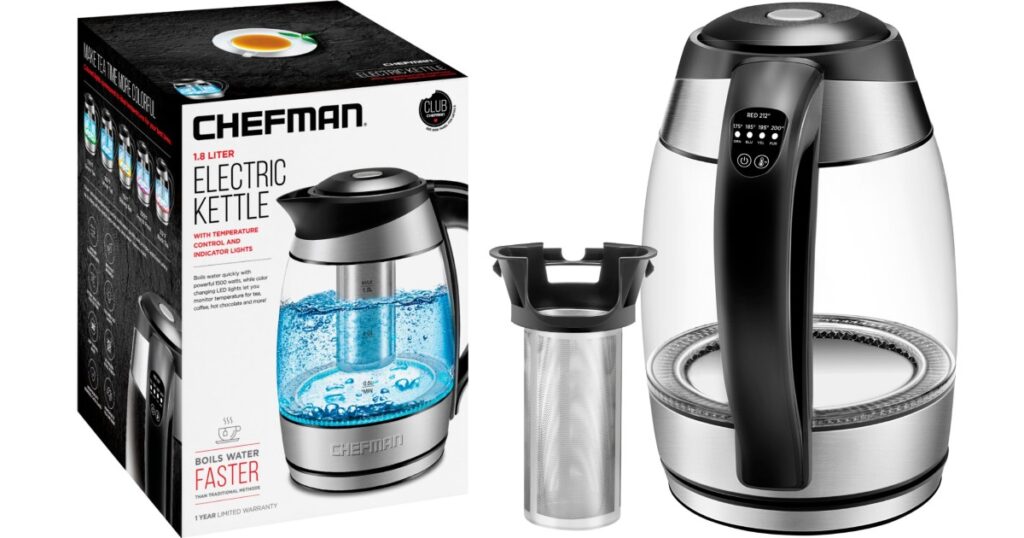 Hervidor Eléctrico Chefman 1.8 Litros con Infusor de Té