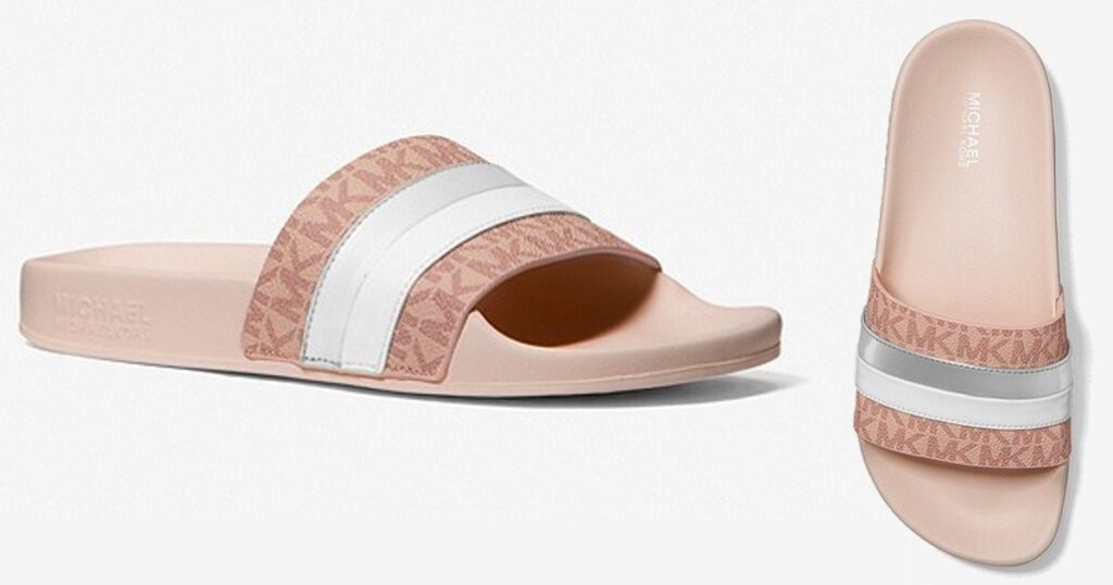 Michael-Kors-Brandy-Metallic-Striped-Logo-Slide-Sandals