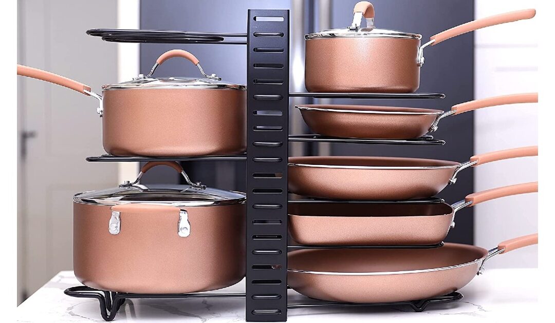 Organizador de Sartenes Ajustable de 8 Niveles SOLO $12.98 en Amazon